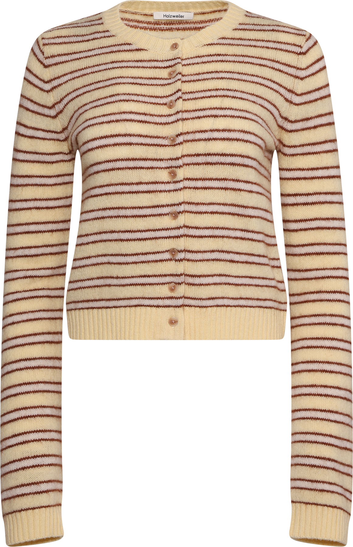 Stripe Wool Cardigan - Lt. Yellow Stripe