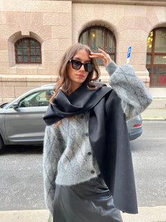Gzsasi Cardigan - Check Dark Grey/Grey/Blue Comb