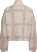 Tine Light Check Cardigan - Lt Brown Mix