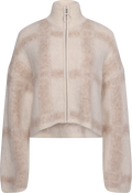Tine Light Check Cardigan - Lt Brown Mix