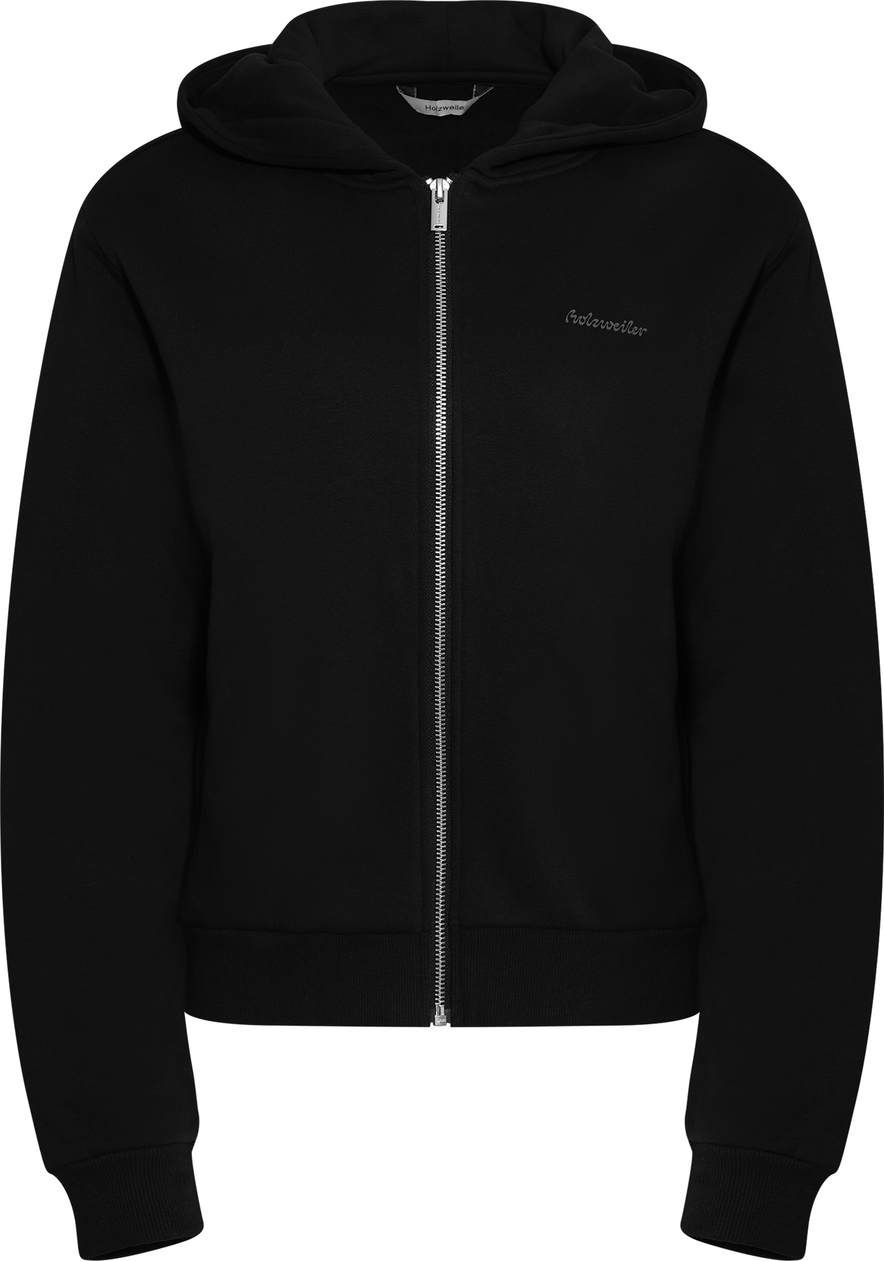 W Regular Zip Hoodie - Black