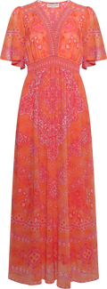 Alitzel Long Dress - Orange