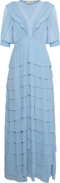 Aulelei Long Dress W Ruffles - Blue