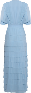 Aulelei Long Dress W Ruffles - Blue