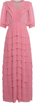 Aulelei Long Dress W Ruffles - Pink