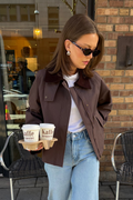 Fiona Country Solid Jacket - Brown