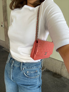 Chanel Wallet On Chain Quilted Flap Bag - Pink