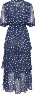 Kiera Dress W Tiered Skirt - Navy
