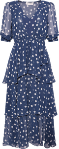 Kiera Dress W Tiered Skirt - Navy