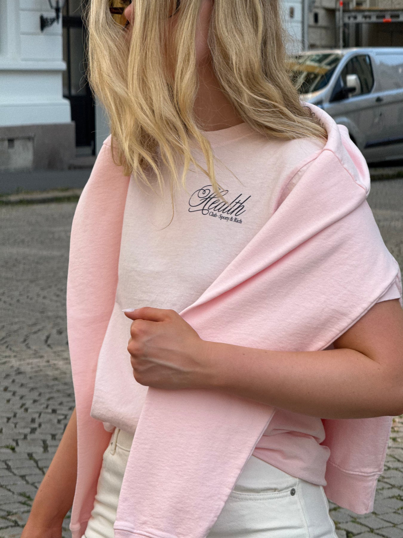 Health Script Crewneck - Pink Dolphin