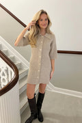 Oliviaic Knit Dress - Ribbed Beige