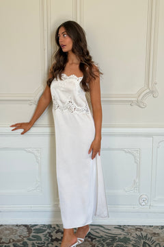 Solvei Midi Strap Dress - Pearl