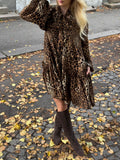Jofrid Bow Mini Dress - Leopard