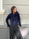 Cable-Knit Wool-Cashmere Cardigan - Hunter Navy
