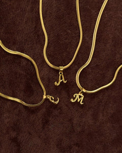 Bone Letter Necklace - Gold