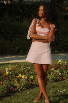 Ella Fitted Mini Dress - Pink