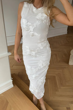 Miraic Mesh Dress - White Flower