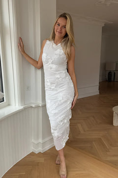 Miraic Mesh Dress - White Flower