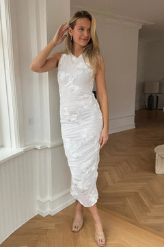 Miraic Mesh Dress - White Flower