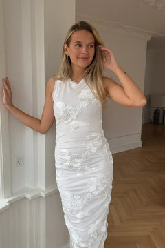 Miraic Mesh Dress - White Flower