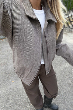 Miaic Short Jacket - Brown Stripes