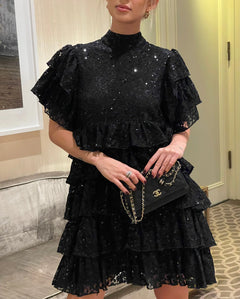 Majesty Mini Dress - Black Lace