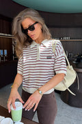 Slinky Knit Polo - Oatmeal Comb.