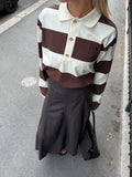 Isabelle Blocked Polo Jumper - Brown