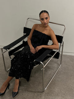 Alva Maxi Sequin Skirt - Black