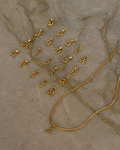 Bone Letter Necklace - Gold