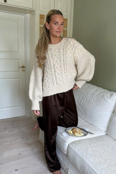 Fieic Pants - Dark Brown Satin