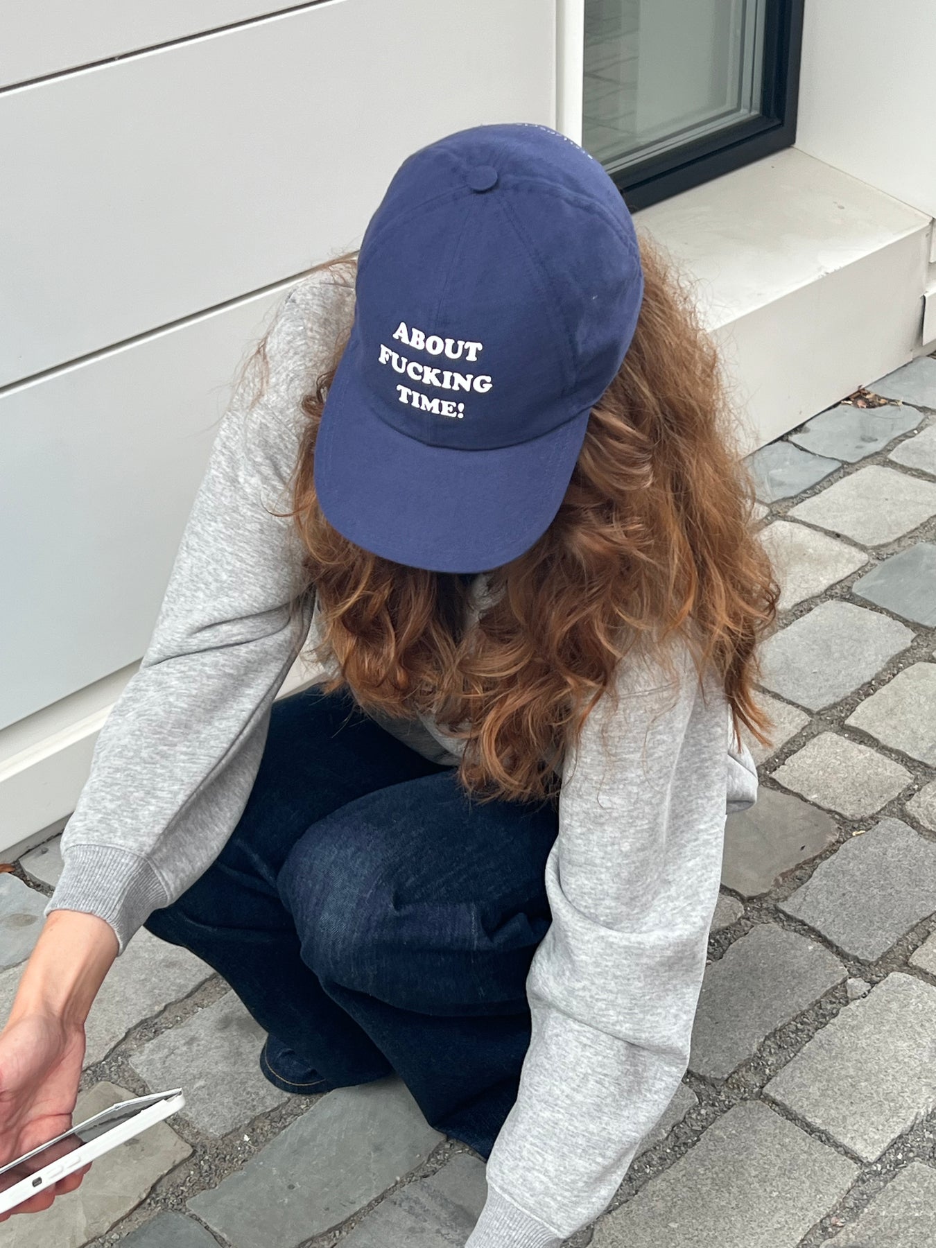 About Fucking Time! Baseball Cap - Blue
