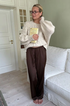 Fieic Pants - Dark Brown Satin