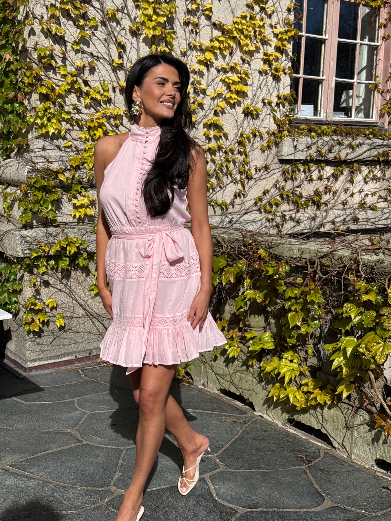 Mone Cotton Mini Dress - Light Pink