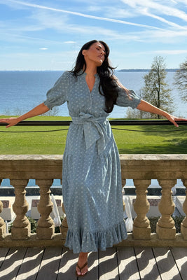Grete Denim Maxi Dress - Light Blue