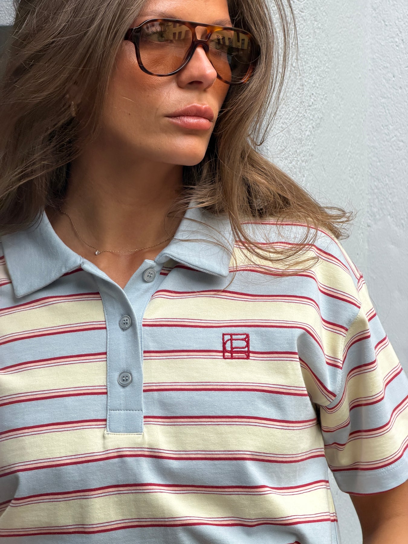 Evelyn Polo Tee - Ocean Stripe