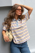 Evelyn Polo Tee - Ocean Stripe