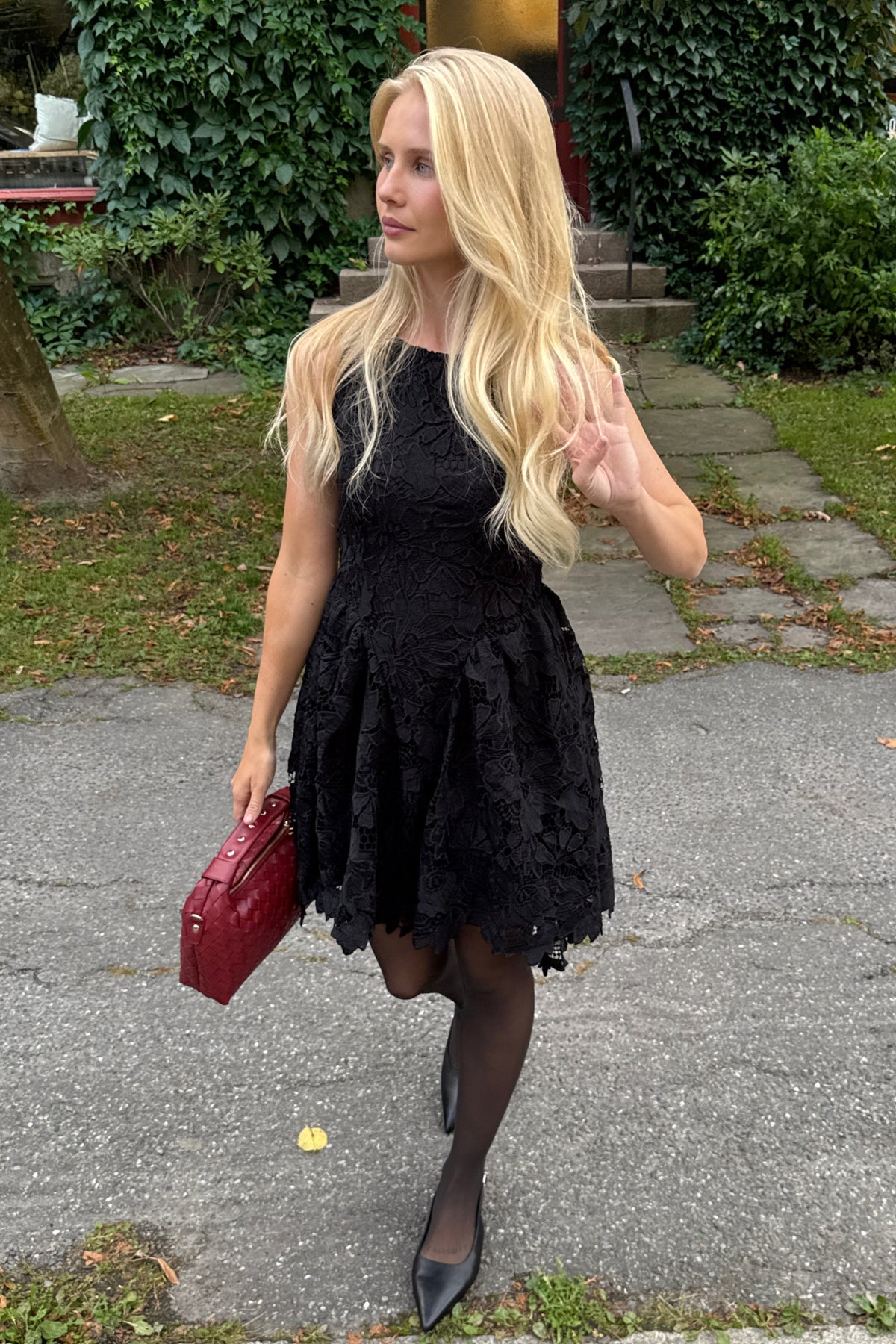 Milly Lace Mini Dress - Black