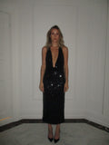 Sophie Sequins Plunge Dress - Black