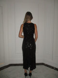 Sophie Sequins Plunge Dress - Black