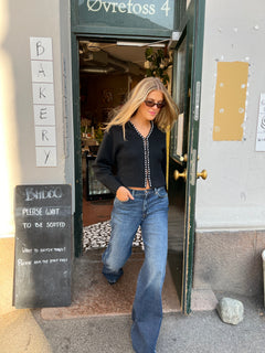 Sara Pearl Cardigan - Black