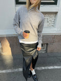 Nina Wool Knit Sweater - Grey Melange