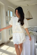 Idaic SS Cardigan - White