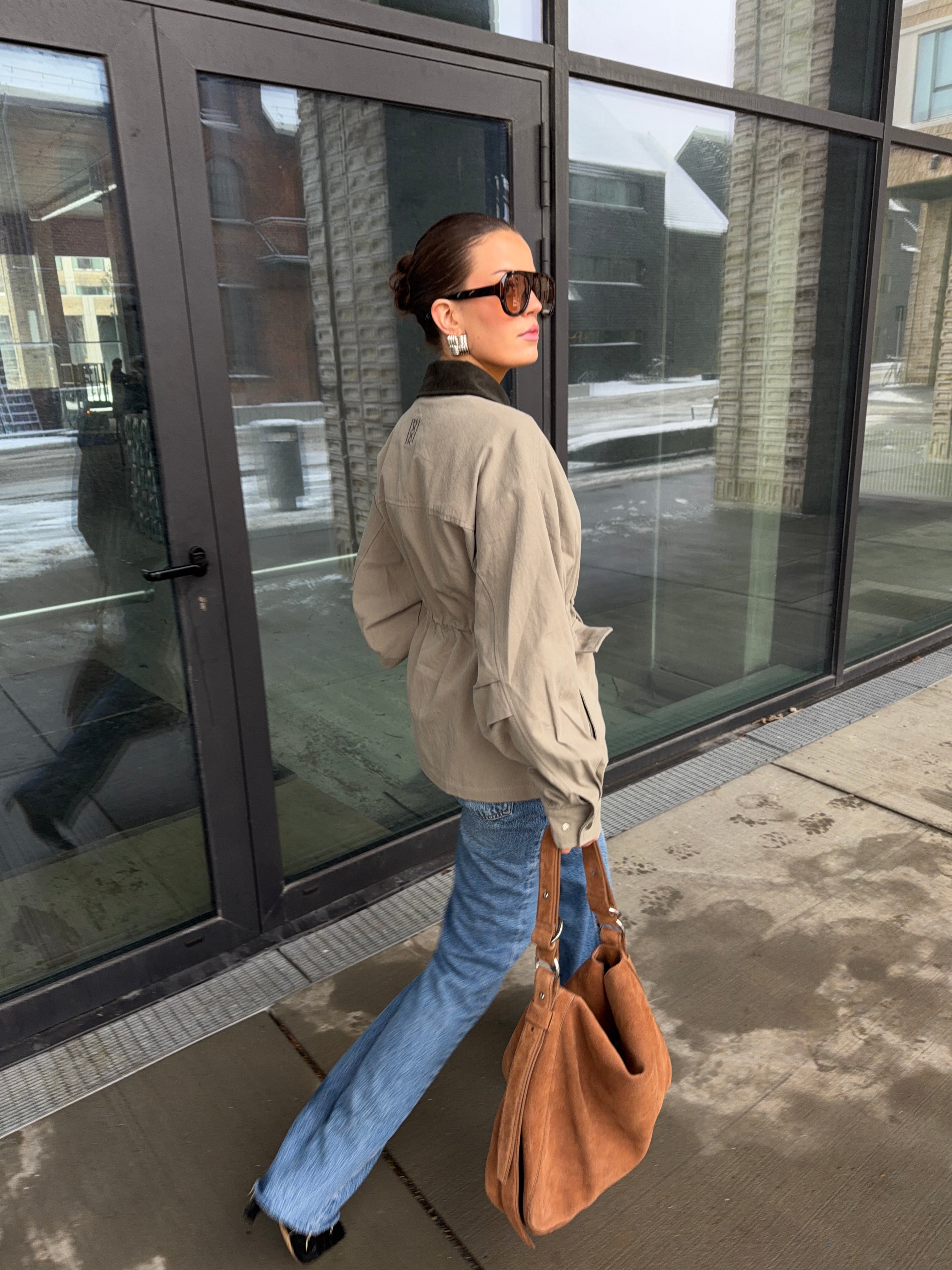 Camilla Cotton Utility Jacket - Light Green