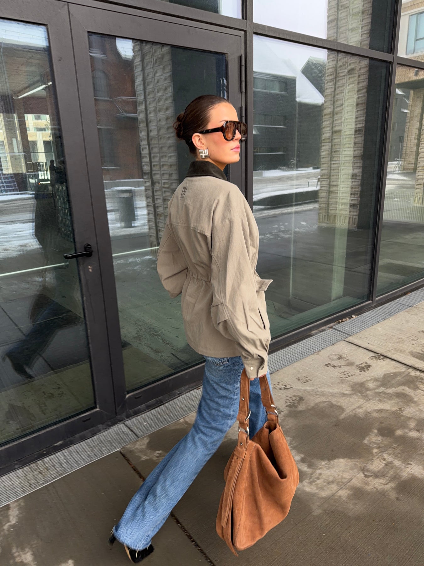 Camilla Cotton Utility Jacket - Light Green