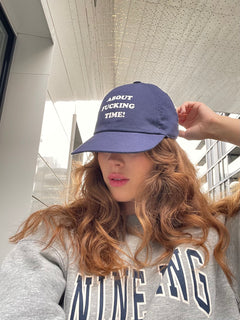 About Fucking Time! Baseball Cap - Blue