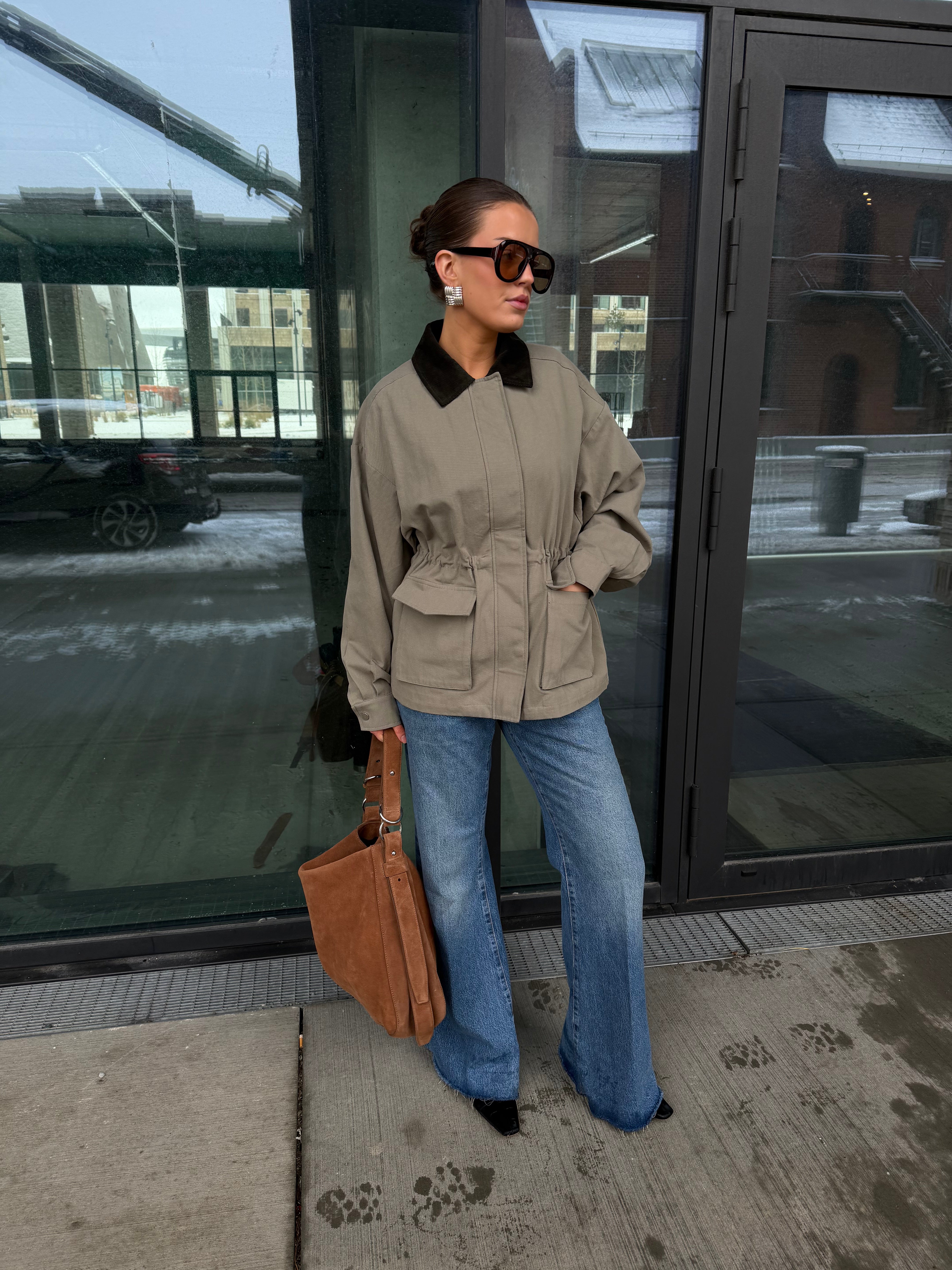 Camilla Cotton Utility Jacket - Light Green