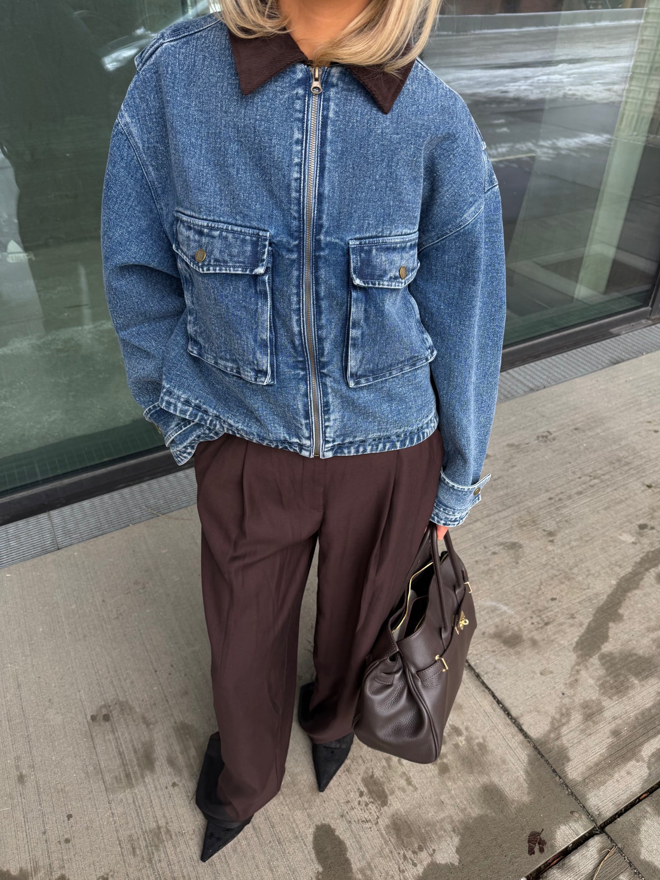 Rikke Boxy Denim Jacket - Blue