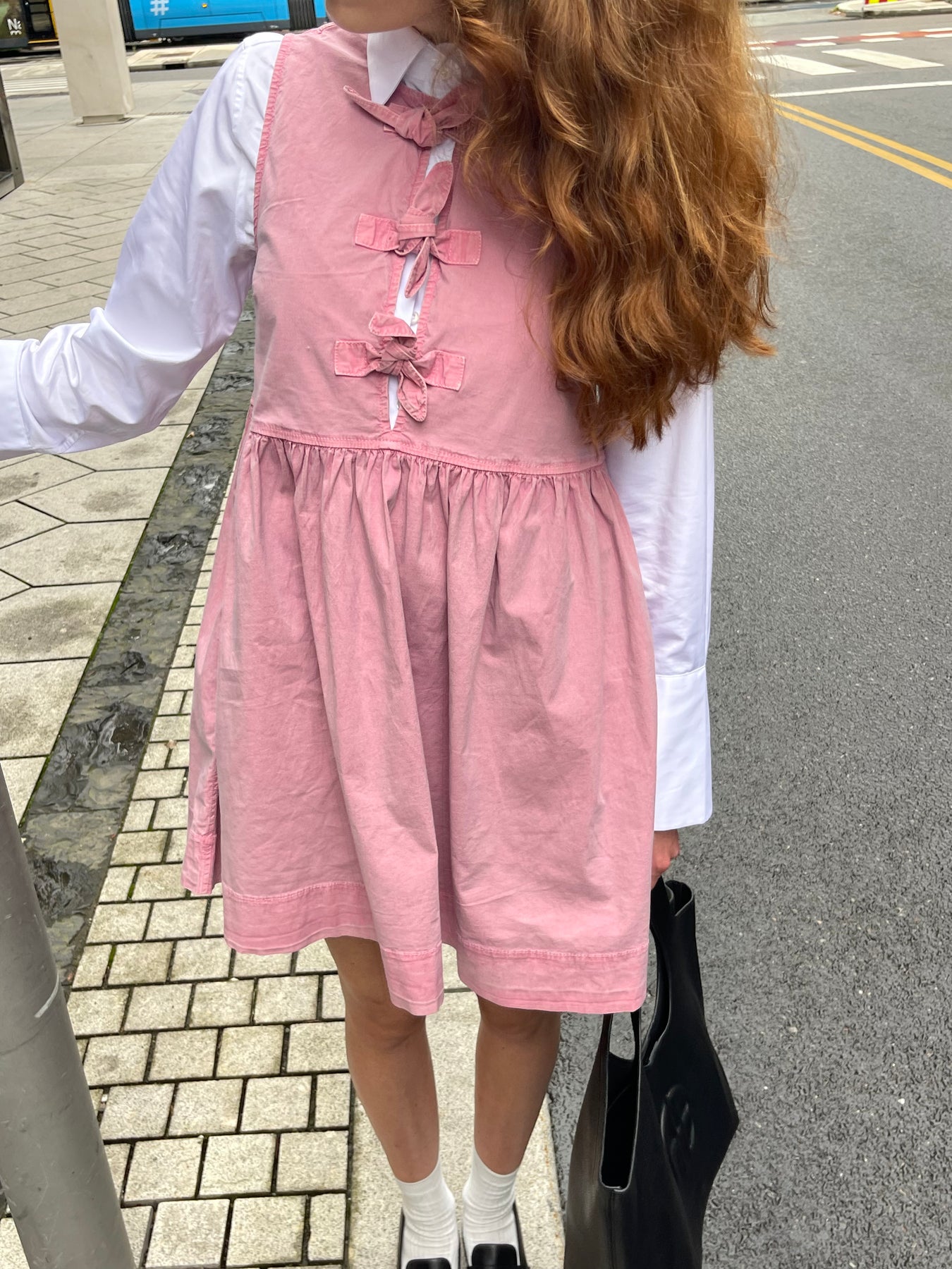 ganni pink washed dress Ganni-Striped Dress Dresses Pink-Dresses
