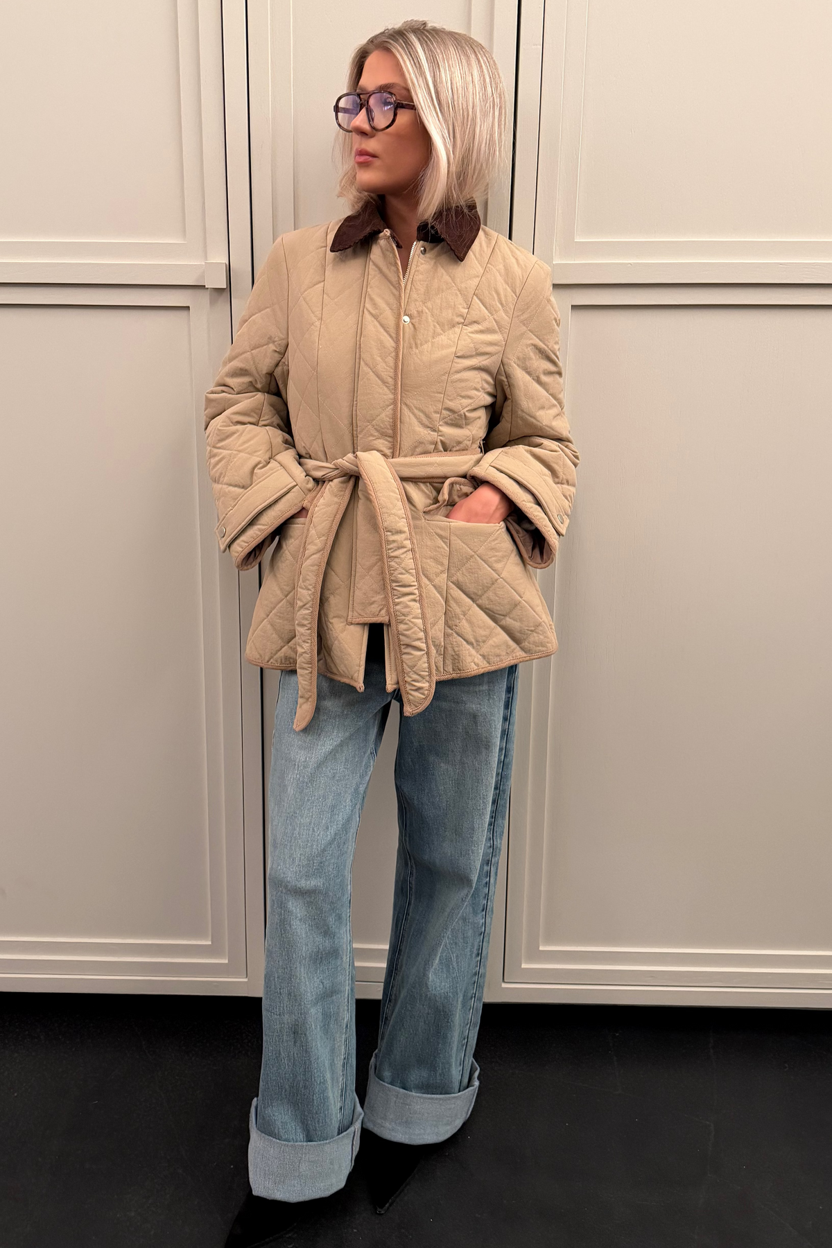 Anja Quilted Jacket - Beige